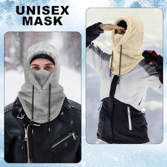 Fleece Balaclava Ski Mask Winter Face Cover Hooded Scarf Unisex main image 6